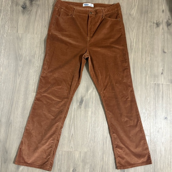 Old Navy Corduroy High Rise Ankle Flare Womens 16 Tall Brown Pants Boho Classic - Picture 1 of 11